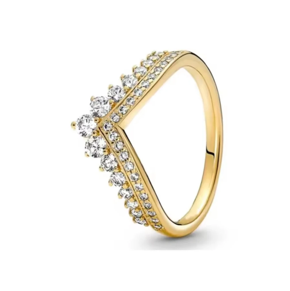 Wishbone Ring Sterling silver 925 zircon diamonds