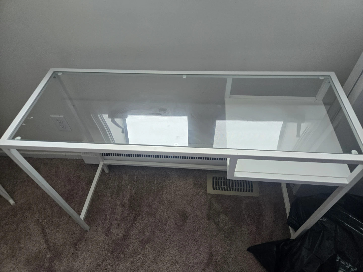 Glass Top White Desk