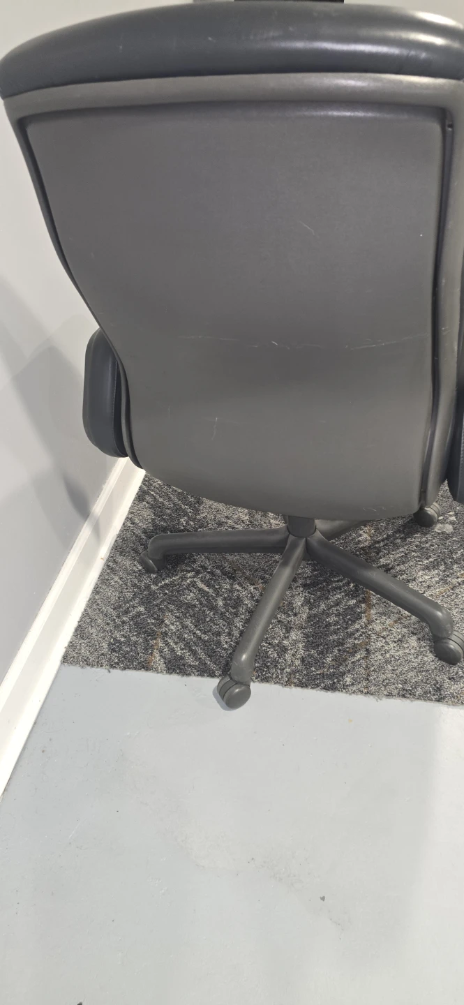 Black Faux Leather Office Chair - photo 2