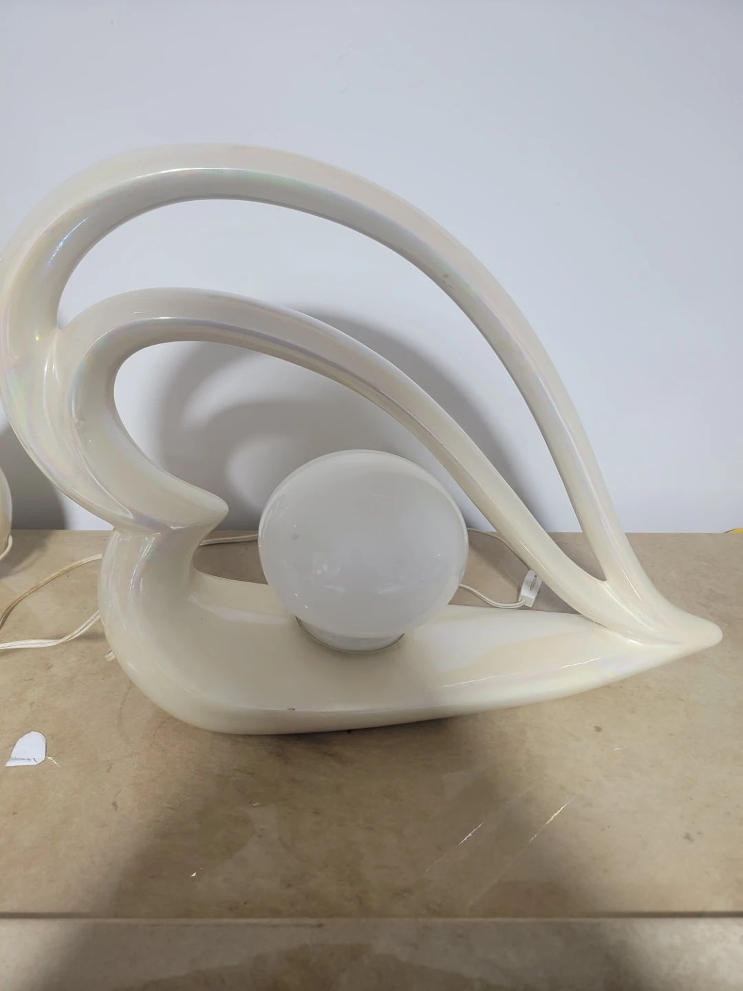 Sculptural Ceramic Table Lamp - Iridescent Finish - photo 3