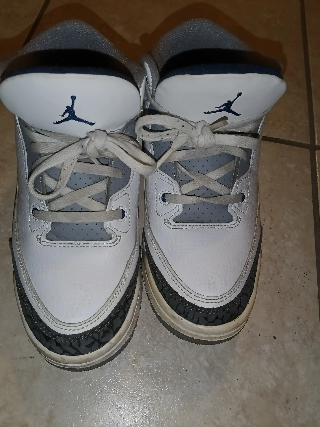 Jordan 3 Retro White/Navy Size 3Y