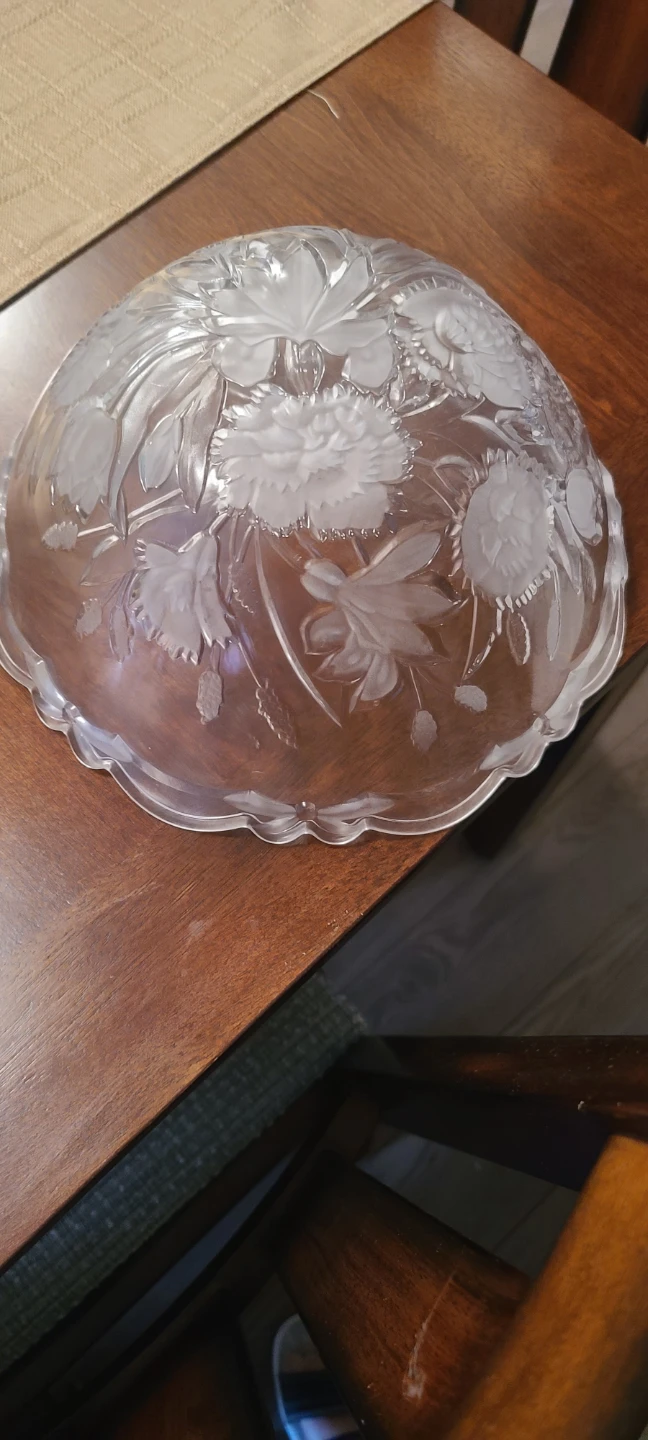 Floral Etched Glass Bowl - photo 3