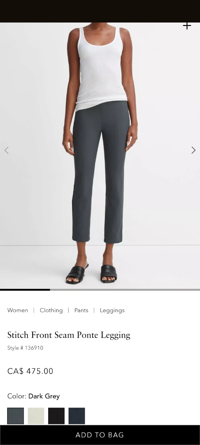 Vince Charcoal Ponte Pants - Size 6 - photo 2