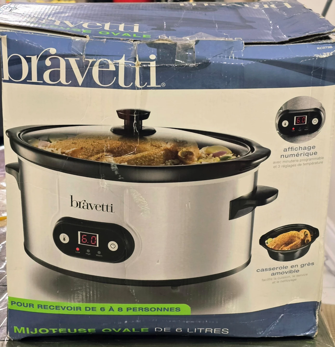 Bravetti 6L Oval Slow Cooker