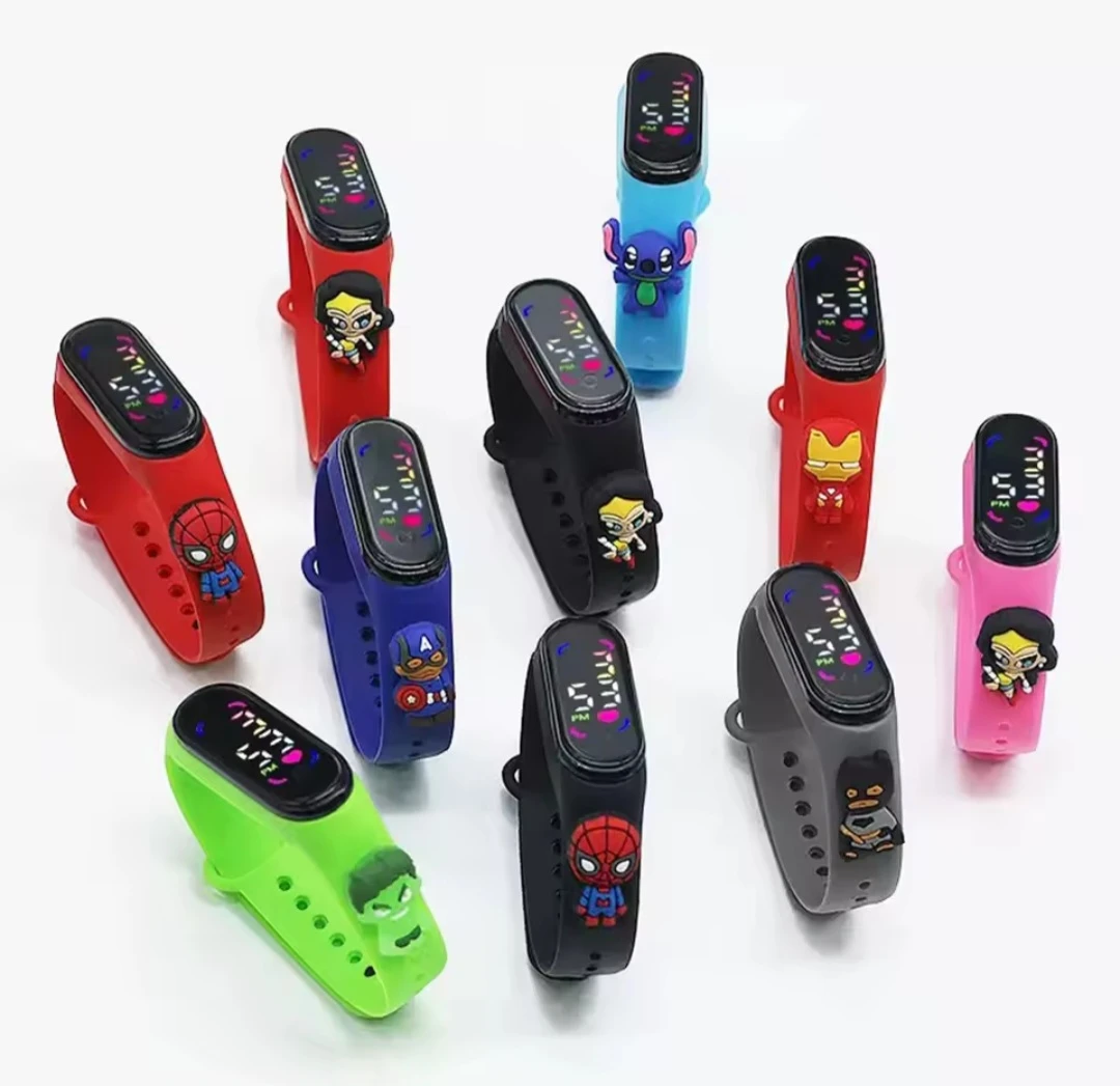 Kids Digital LED Watch with Superhero Charms