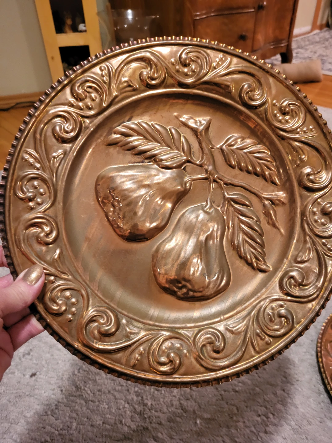 Vintage Copper Wall Plates - Set of 2 - photo 2