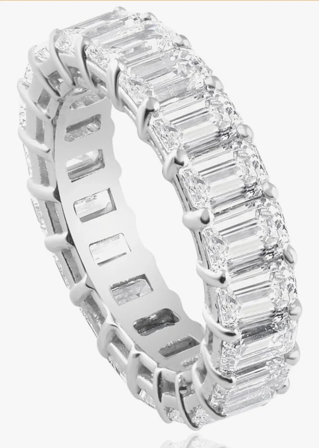 6.62carats Sterling Silver Moissanite Ring Size 7 - NEW - photo 2