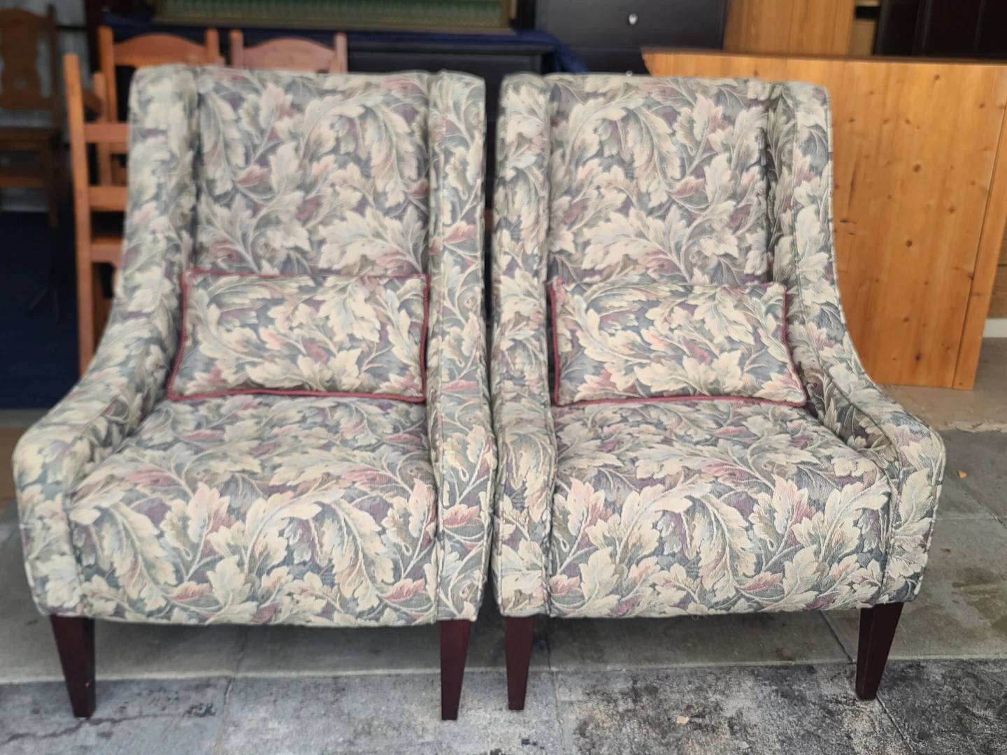 Pair of Wingback Accent Chairs