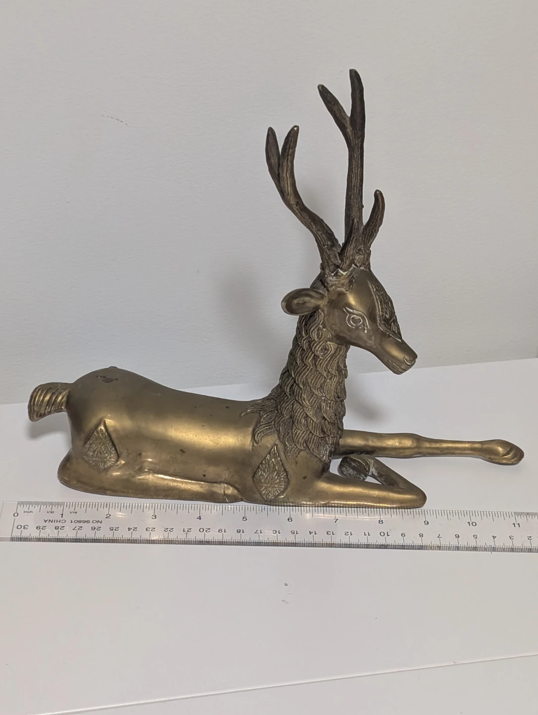 Vintage Brass Reclining Deer Figurine - photo 4