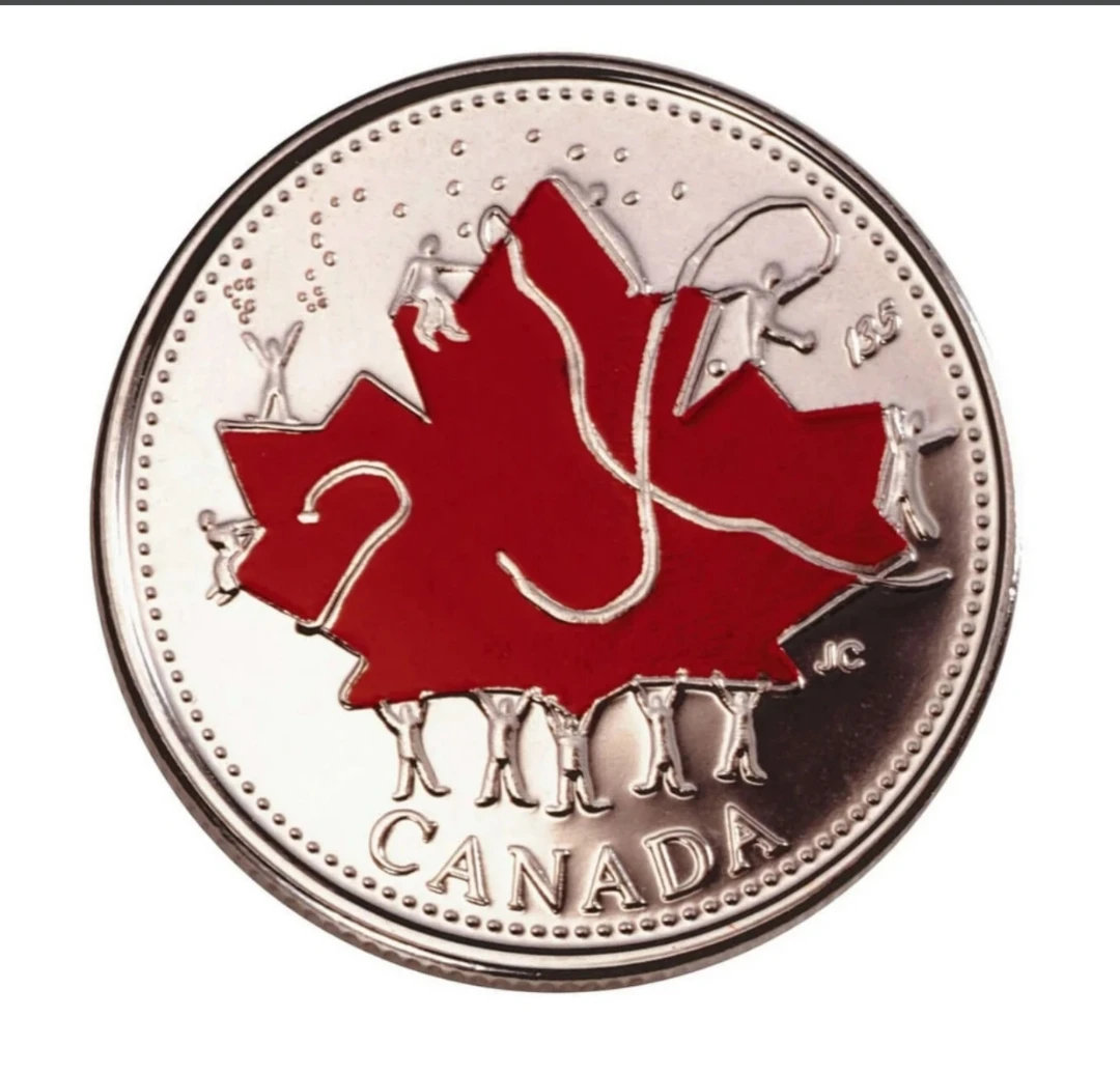2002 25c Canada Day - Coloured Coin