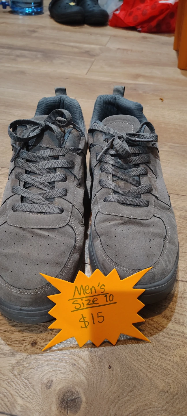 Men's Grey suede like shoes- Size 10