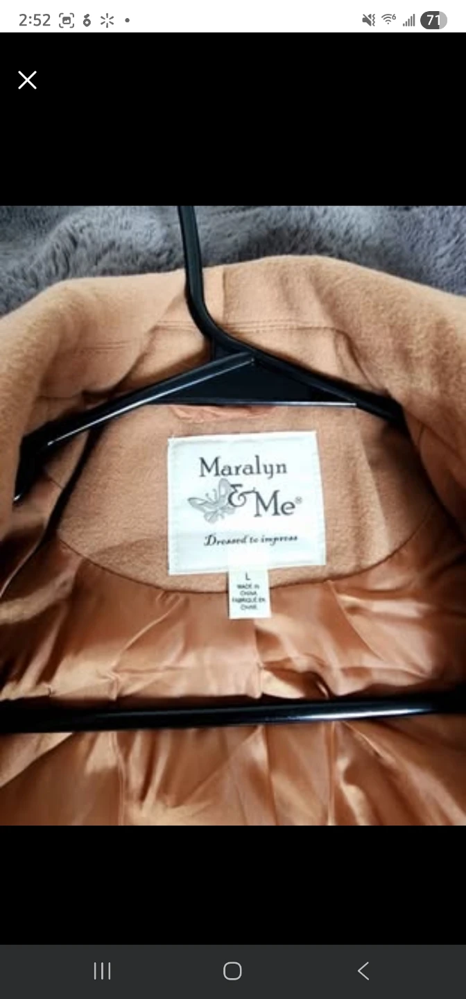 Maralyn & Me Camel Wool Blend Coat - Size L - photo 2