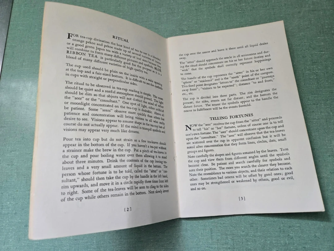 Vintage Blue Ribbon Tea - Your Future In The Teacup Booklet - photo 3