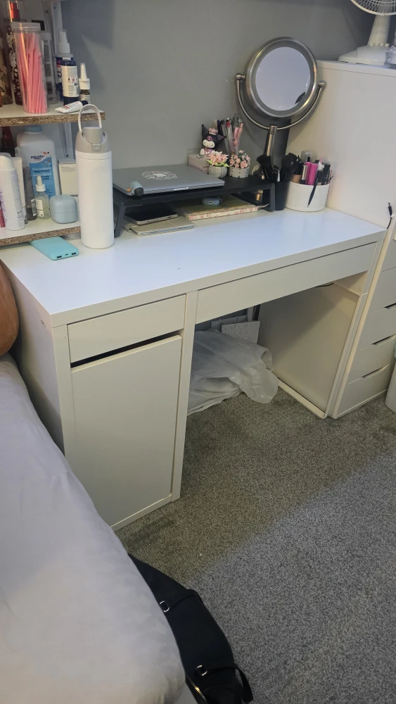 White IKEA Desk with Drawers