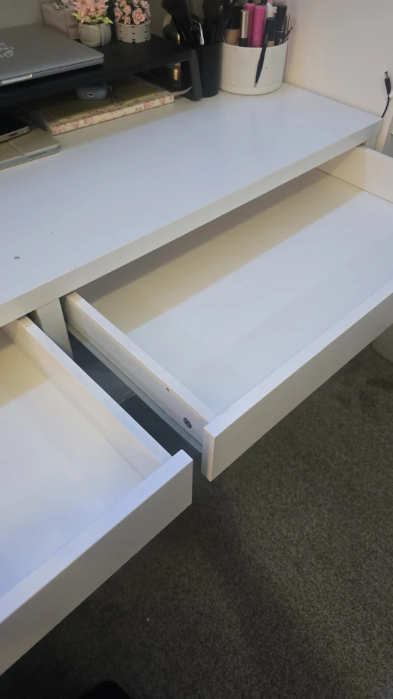 White IKEA Desk with Drawers - photo 3