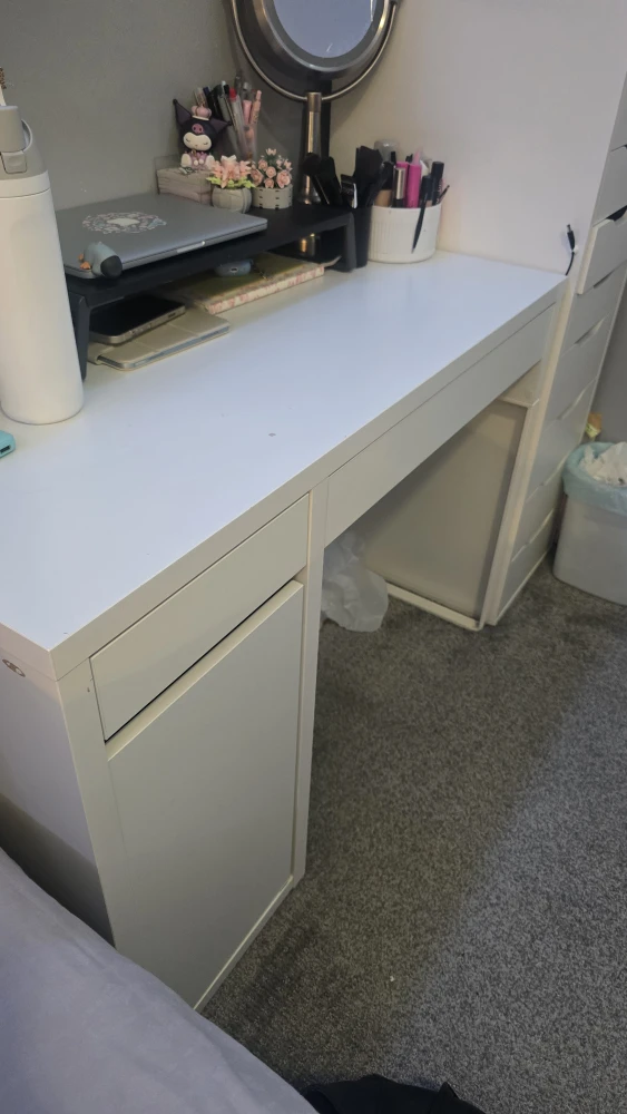 White IKEA Desk with Drawers - photo 5