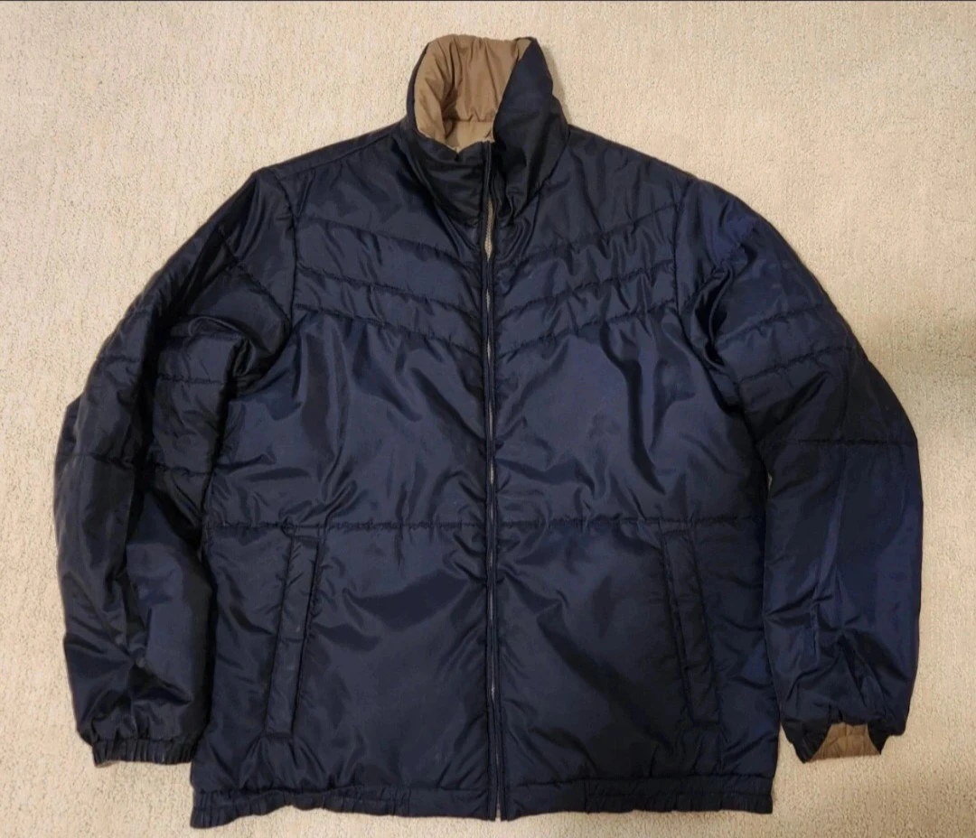 Navy Blue Reversible Puffer Jacket