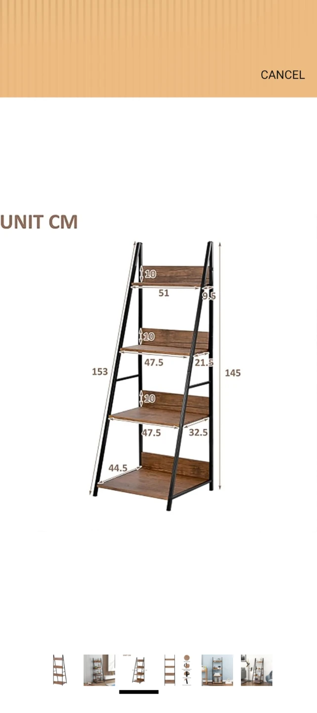 Wood and Metal 4-Tier Ladder Shelf - photo 3