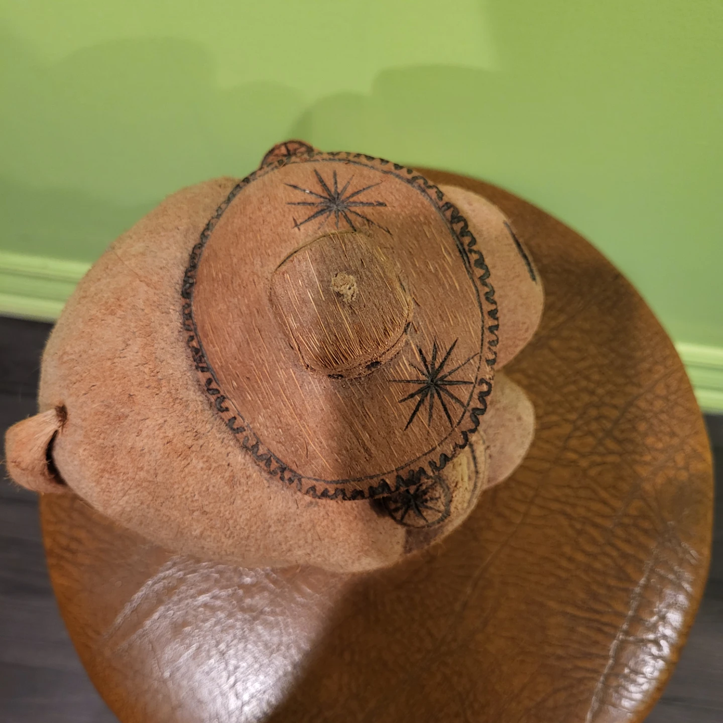 Coconut Shell Monkey Figurine with Hat - photo 5