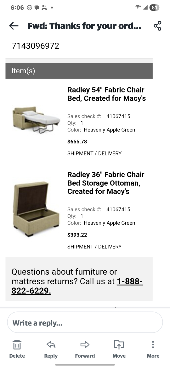 Radley 54" Fabric Chair Bed - Macy's - photo 2