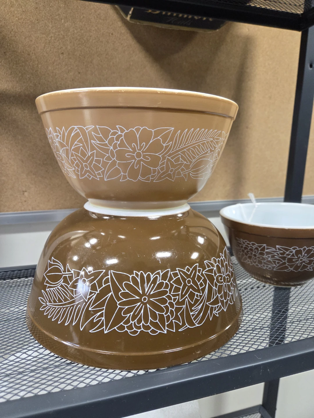 Pyrex Mixing Bowls Set - chocolate woodland Floral Pattern - photo 4