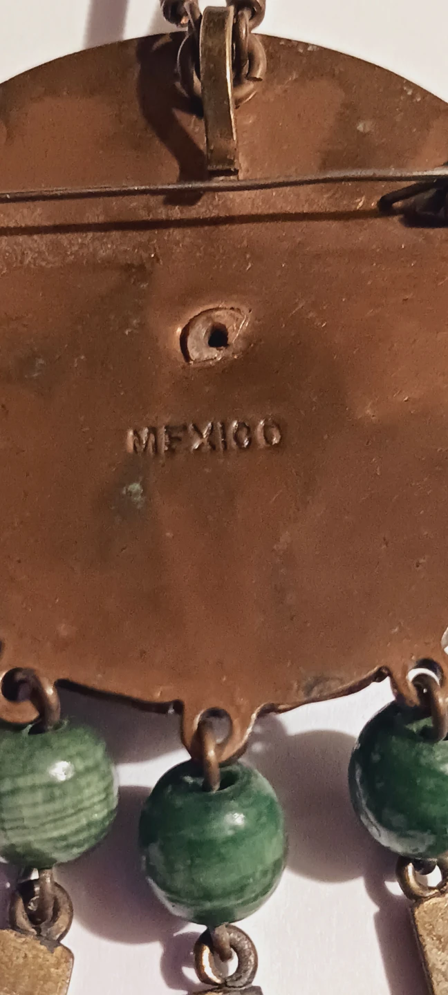 1950s Casa Maya Mexico Vintage Mayan Copper Pendant Necklace - photo 4