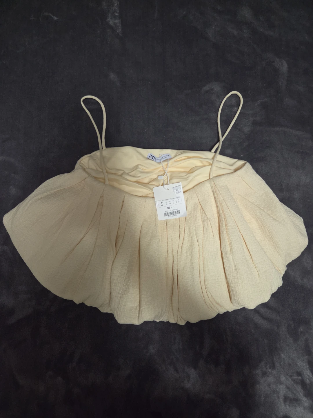 Zara Cream Textured Mini top