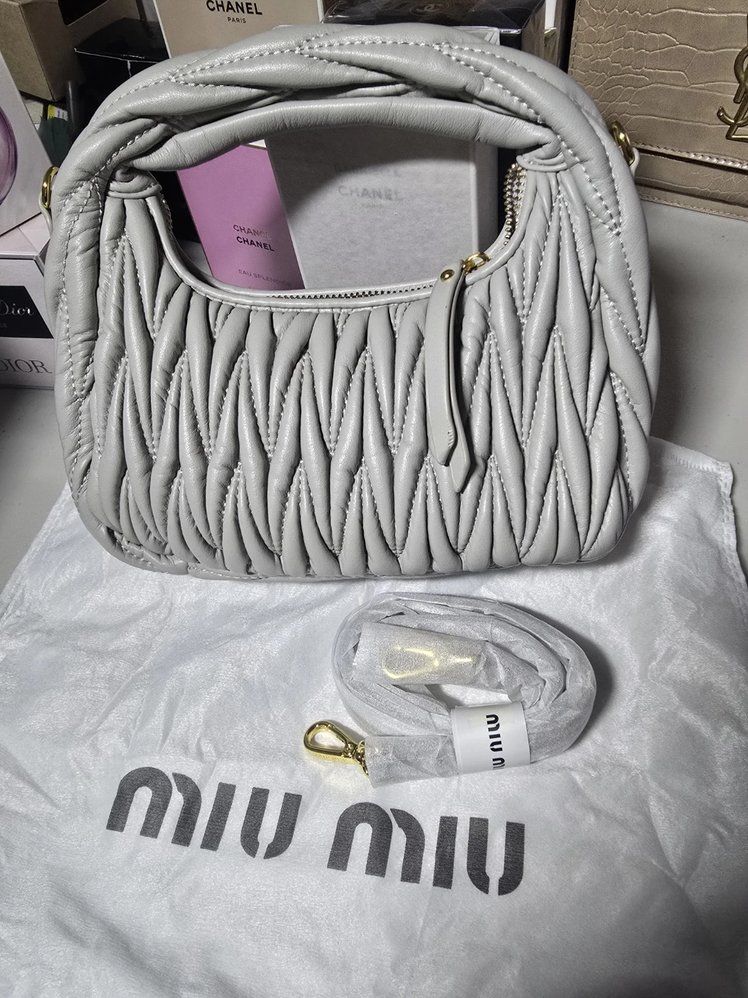 Leather Mini Hobo Bag with Strap - photo 2