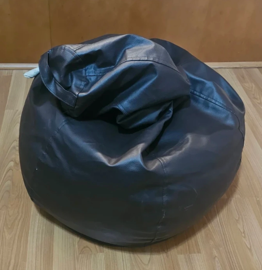 Brown Leather Beanbag Chair - photo 3