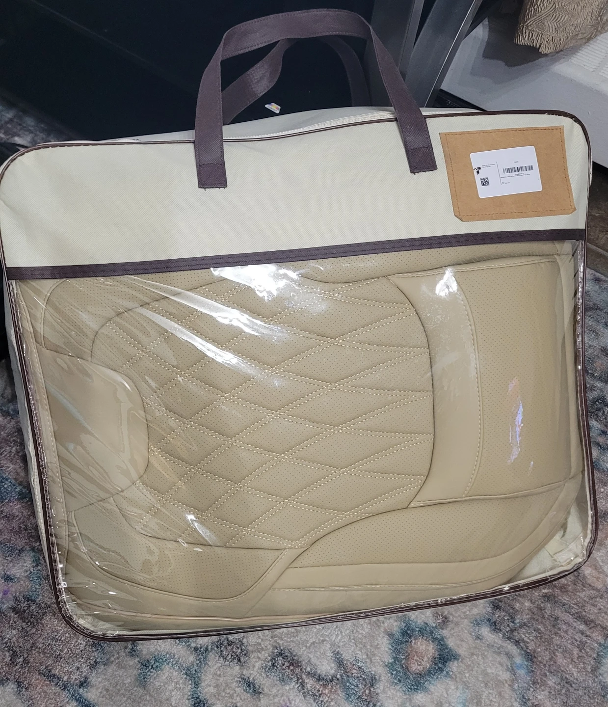 Beige Car Seat Covers - Front and Rear- Universal Fit