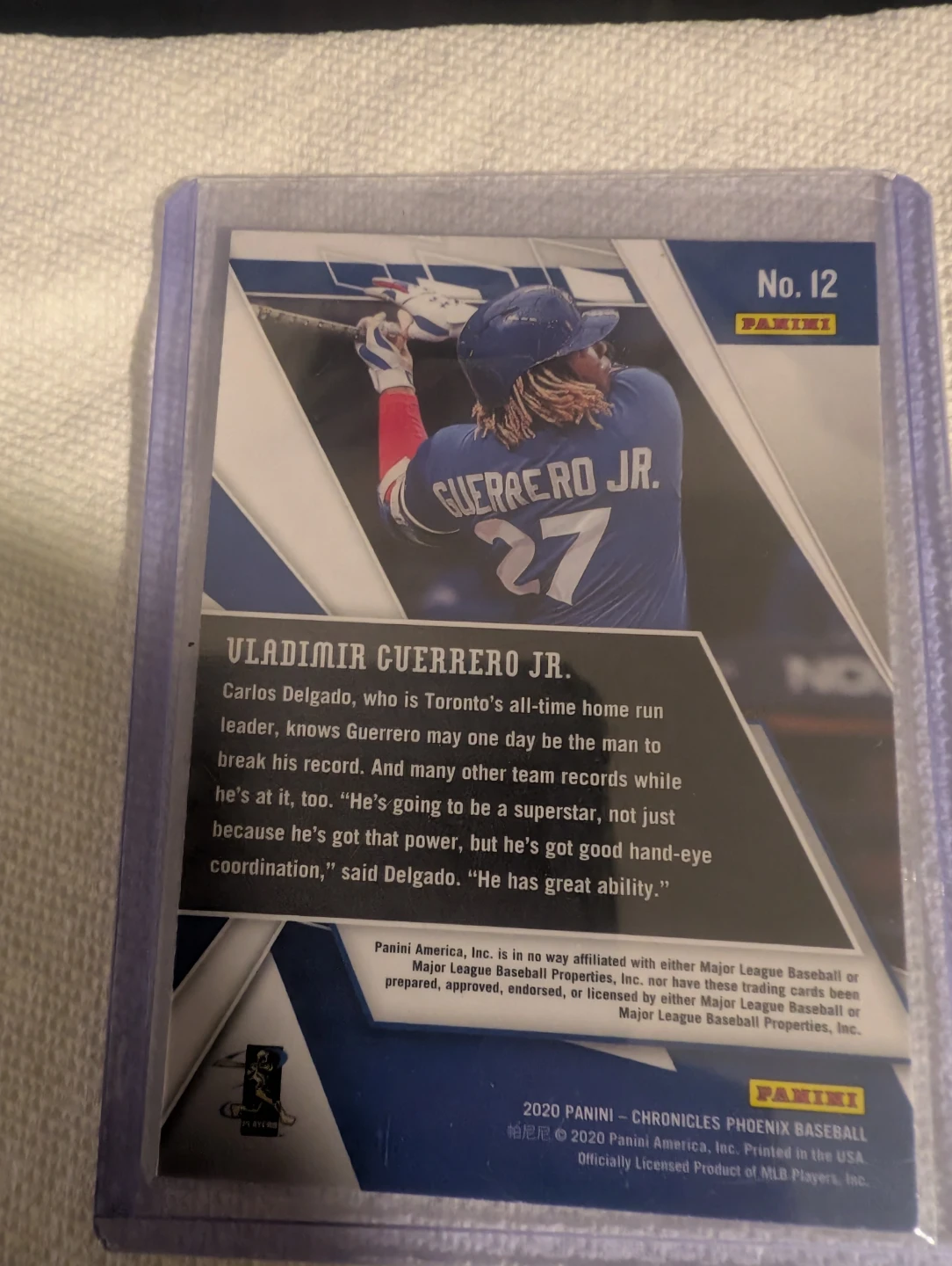 2020 Panini Chronicles Vladimir Guerrero Jr. Baseball Card - photo 2