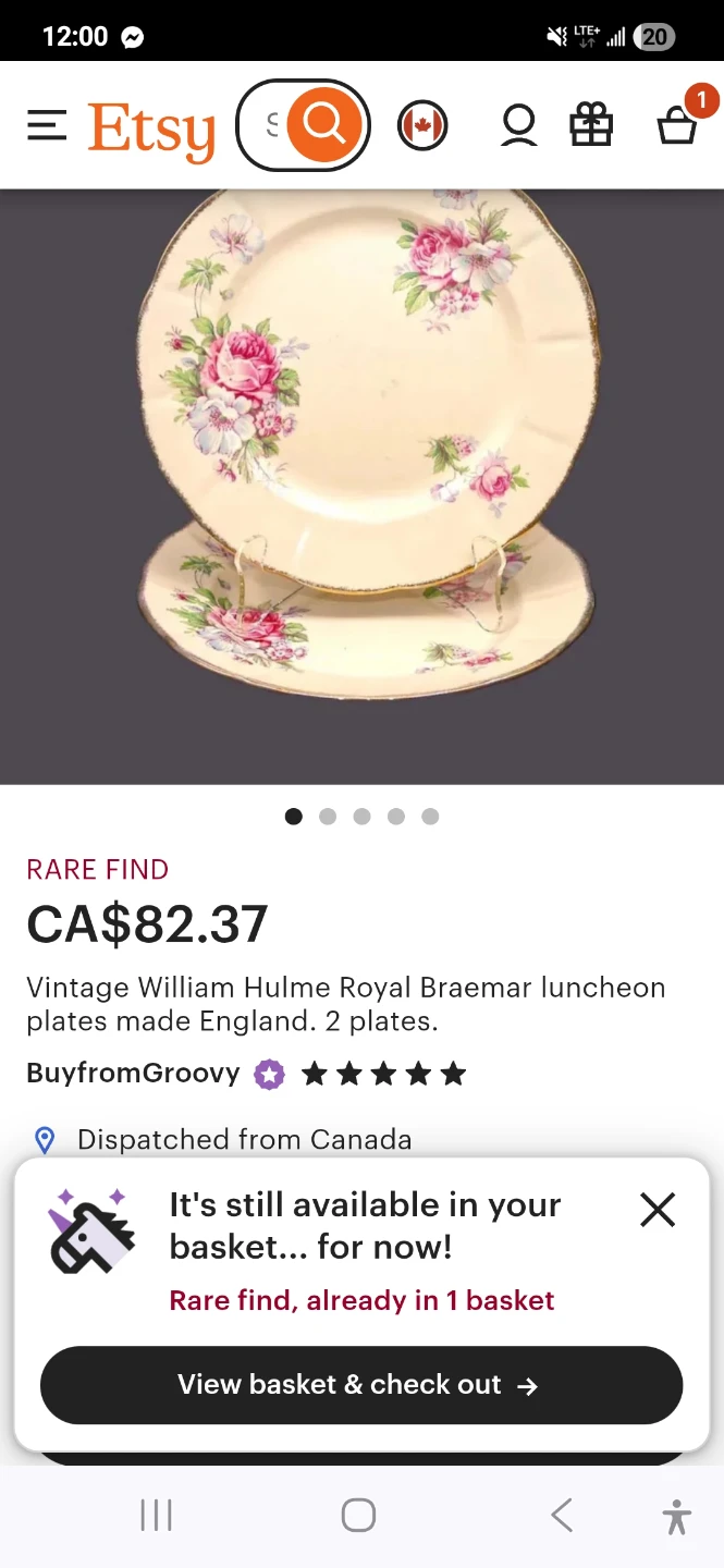 Vintage William Hulme Royal Braemar Luncheon Plates