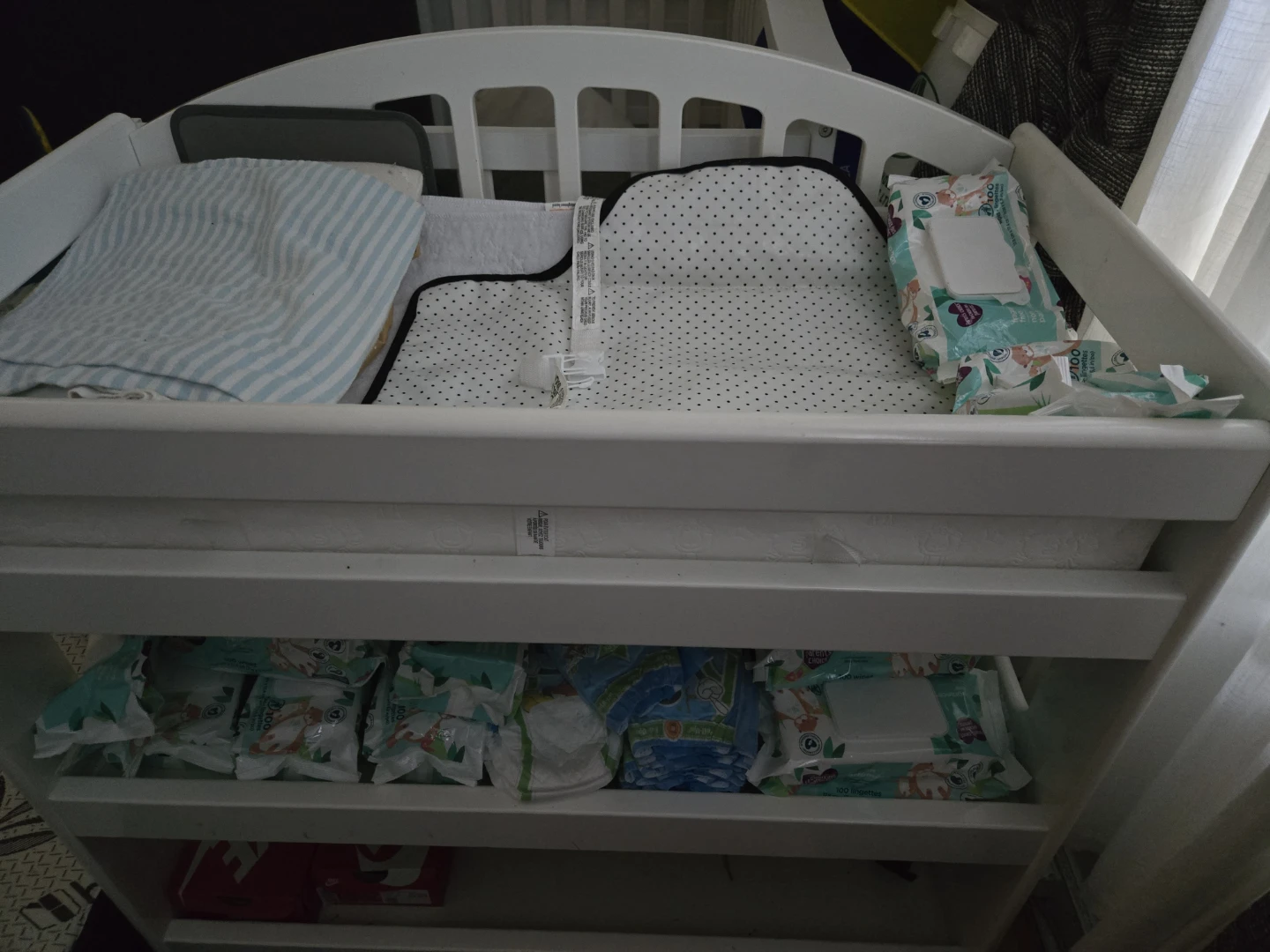 White Changing Table with Pad.