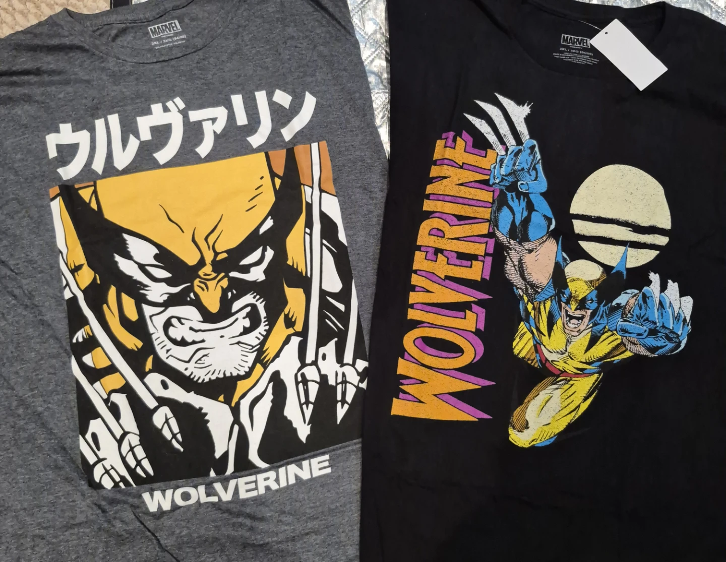 Marvel Wolverine T-Shirts (3XL), cosplay claws & wind up toy.