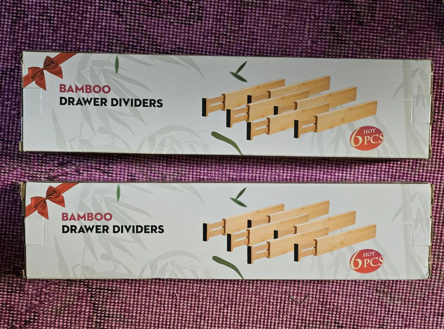 Bamboo Drawer Dividers - 6 pcs