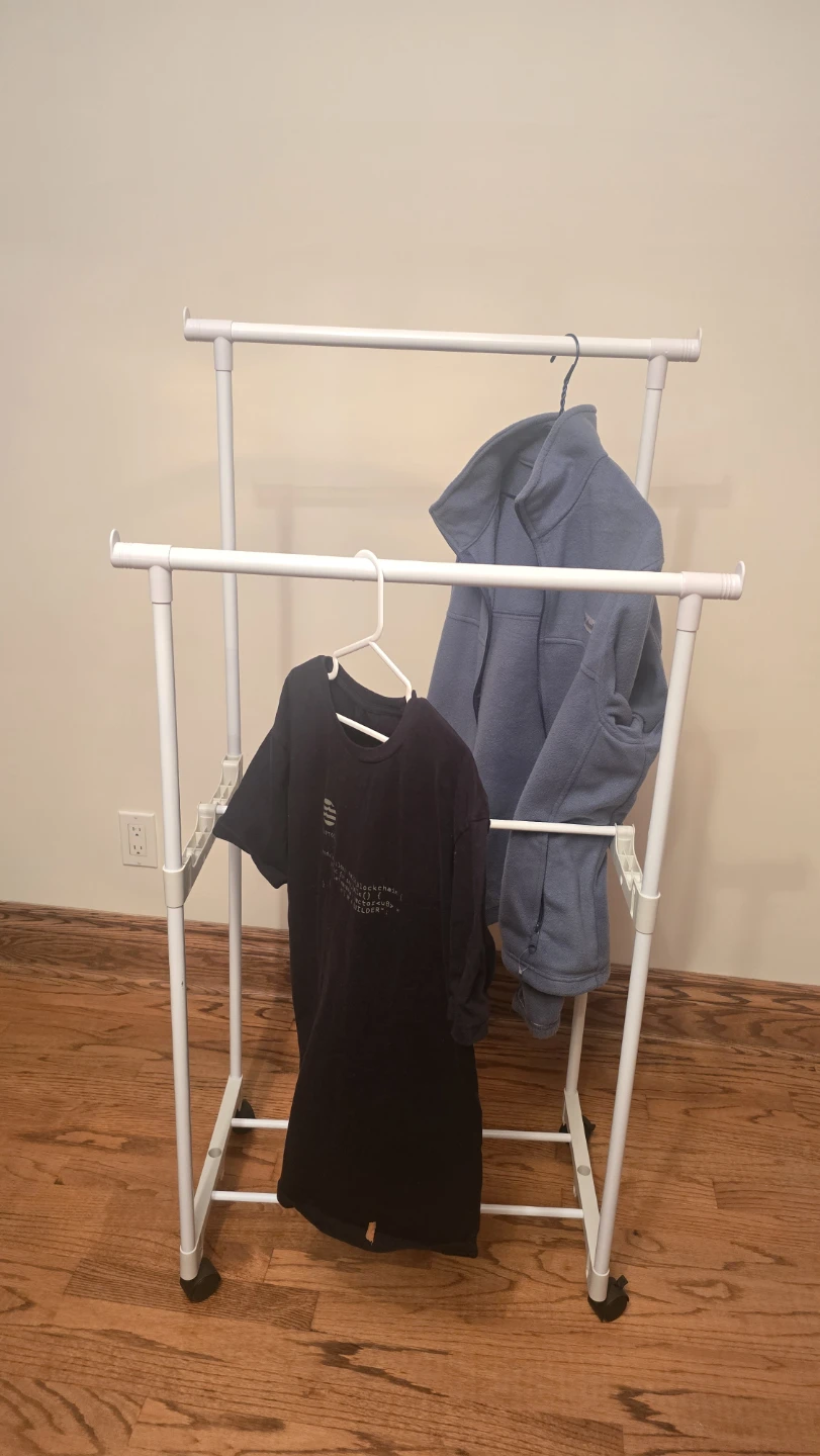 White Rolling Garment Rack