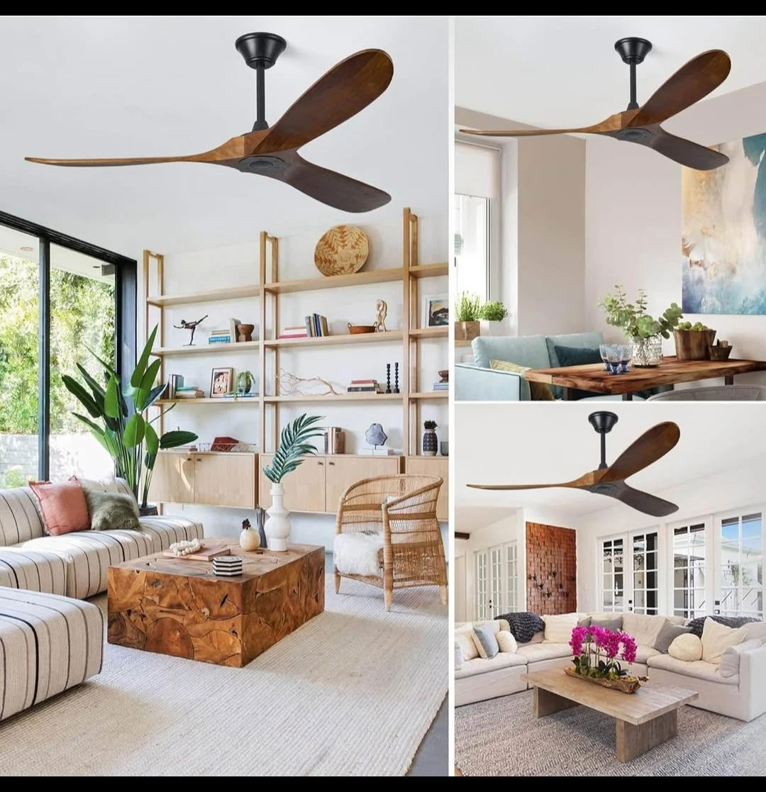 60-inch Ceiling Fan - Black Metal & Dark Walnut