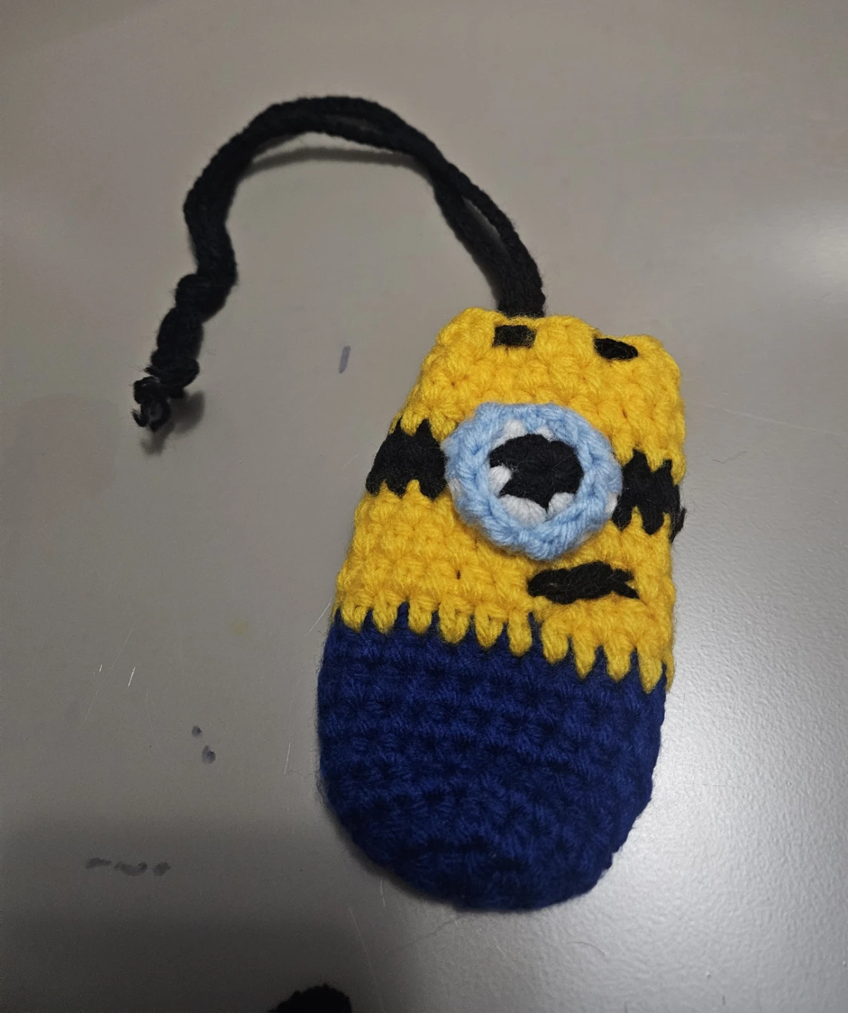 Crocheted Minion Keychain Pouch