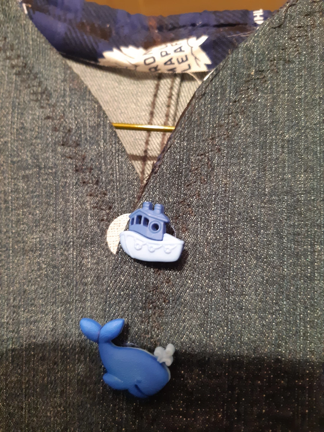 Handmade Denim Vest with Boat Buttons - photo 3