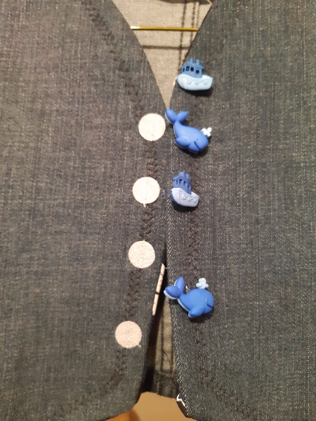 Handmade Denim Vest with Boat Buttons - photo 4