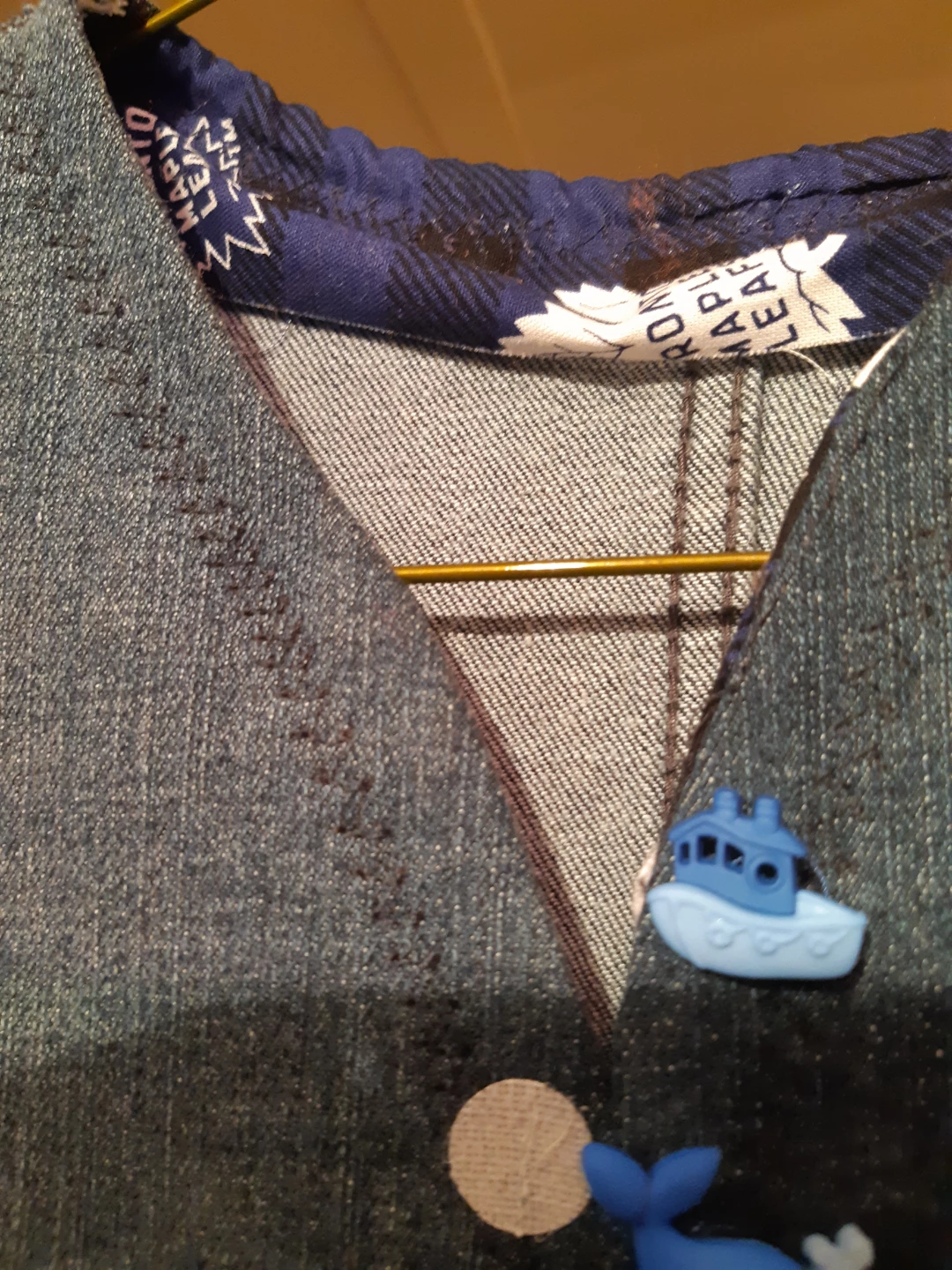 Handmade Denim Vest with Boat Buttons - photo 5