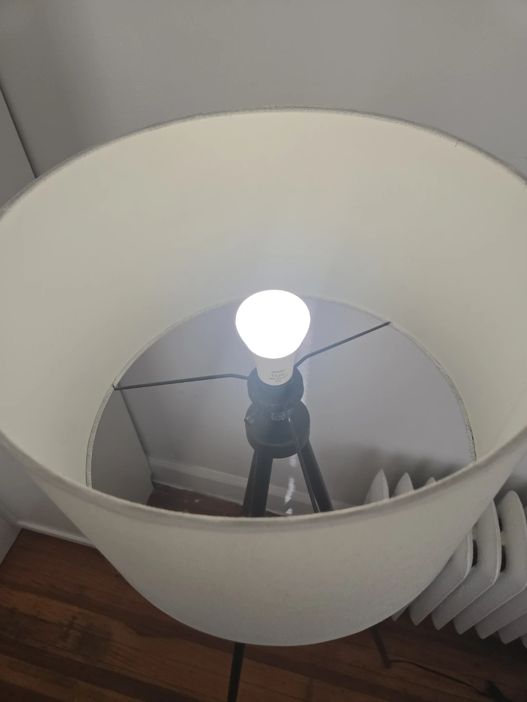 Tripod Floor Lamp - Black Legs, White Shade - photo 3