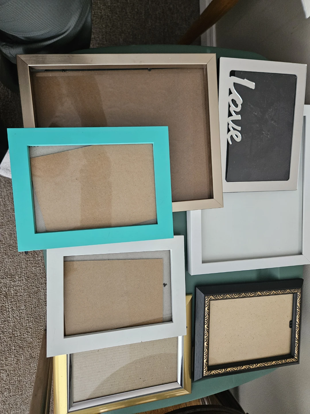 Assorted Picture Frames - Various Colors and Styles