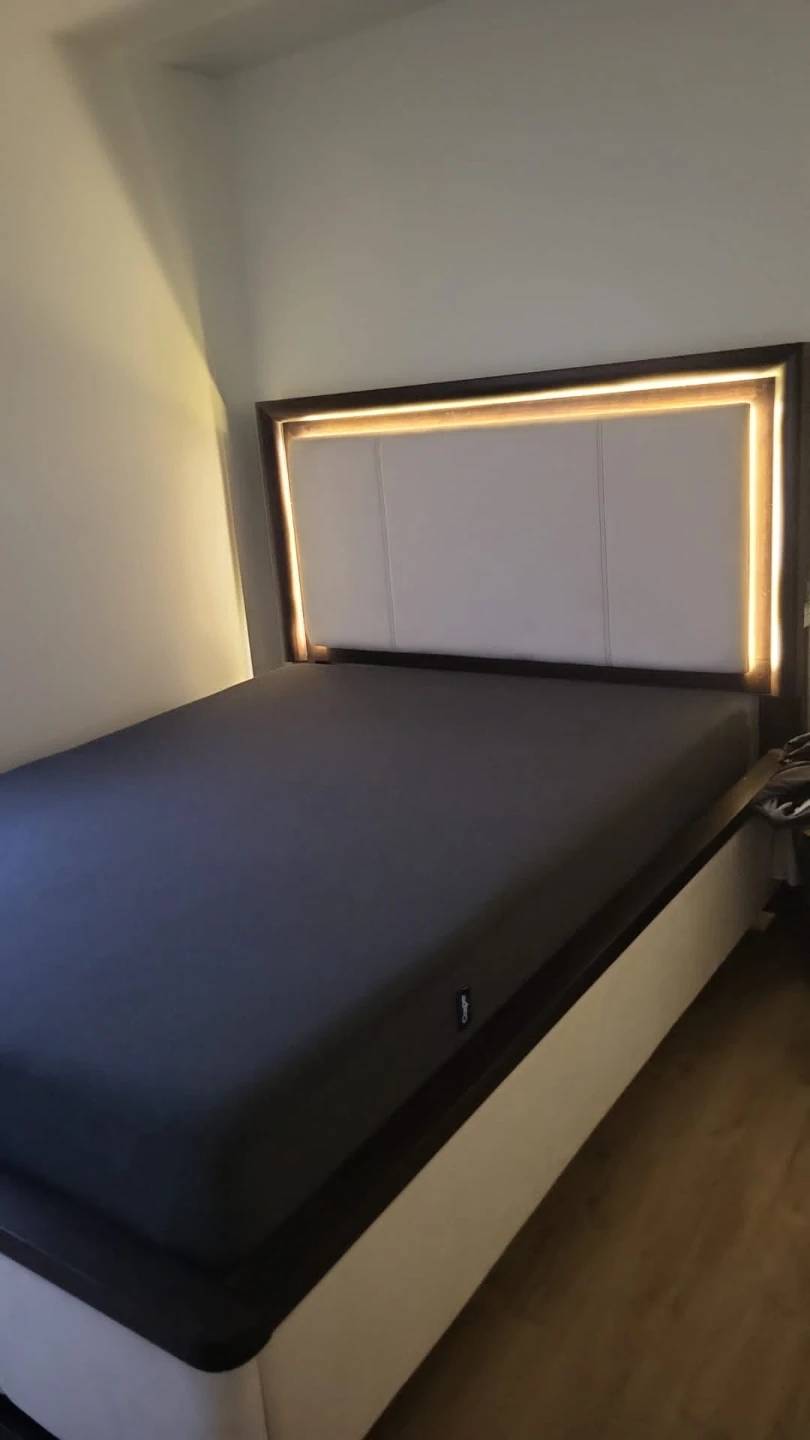 Queen Platform Bed Frame with LED Headboard