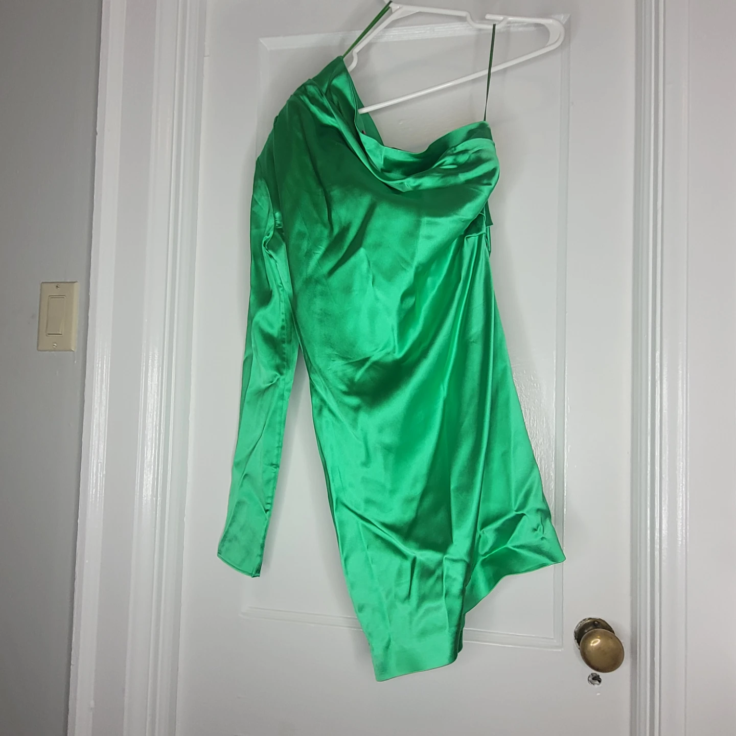 Gauge81 Green Asymmetrical One-Sleeve Dress Size L - photo 2