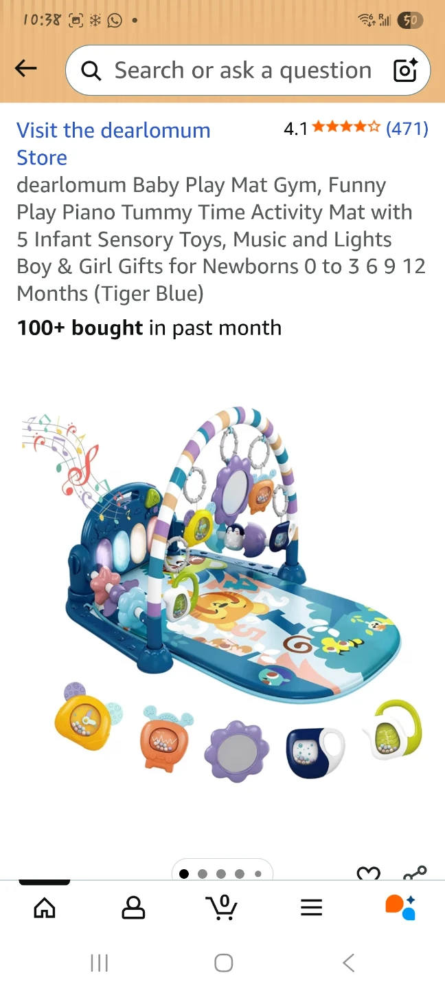 Baby Play Mat Gym - Tiger Blue