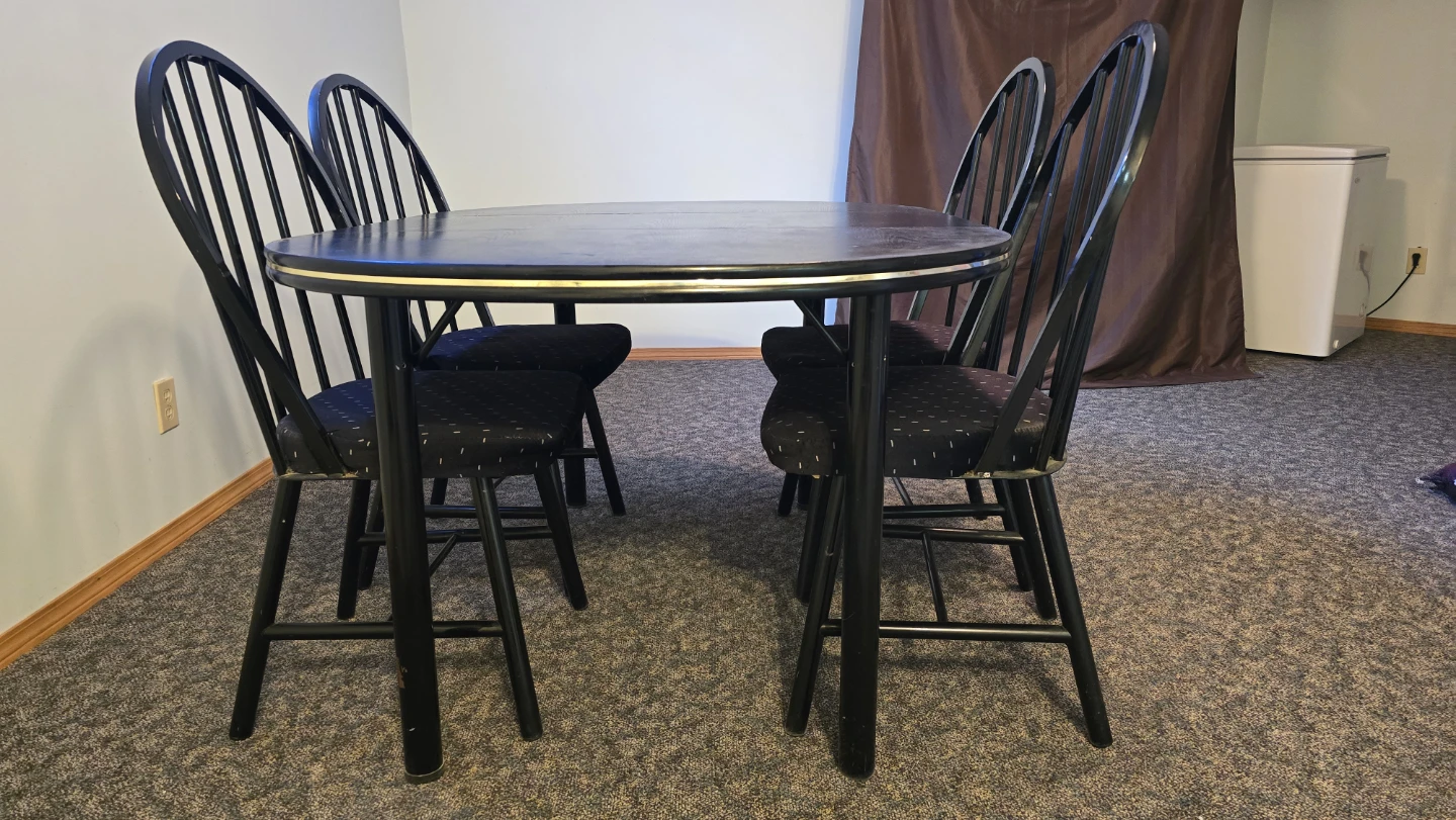 Black Dining Table Set with 4 Chairs - photo 3
