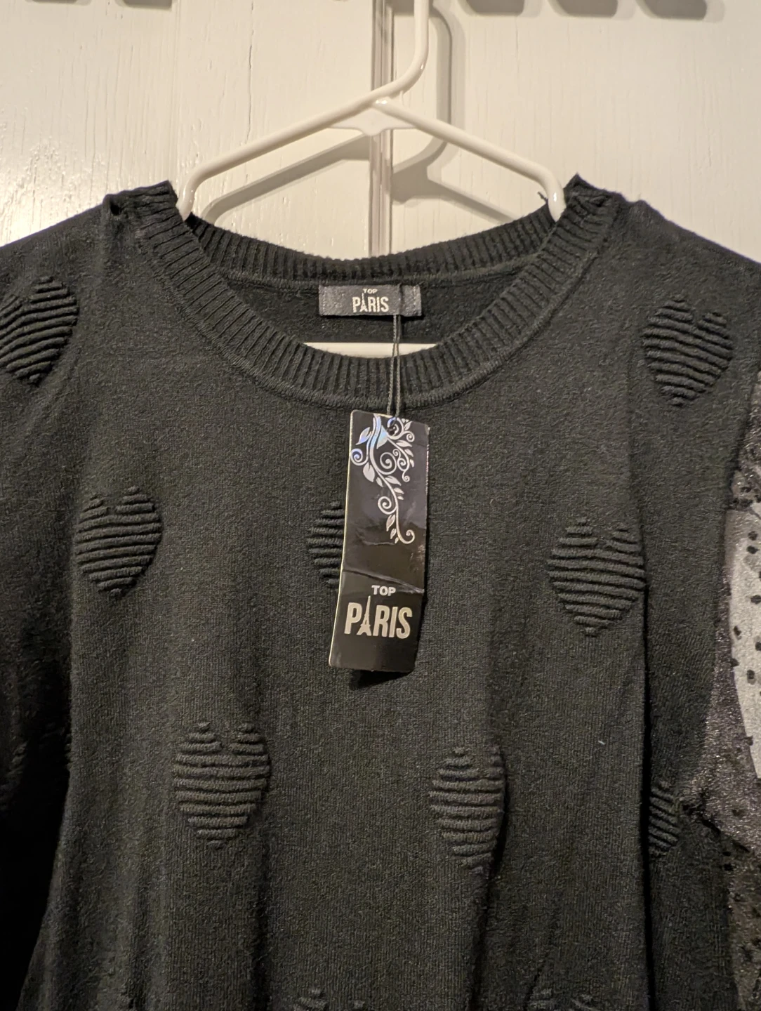 Top Paris Black Heart Sweater - photo 3