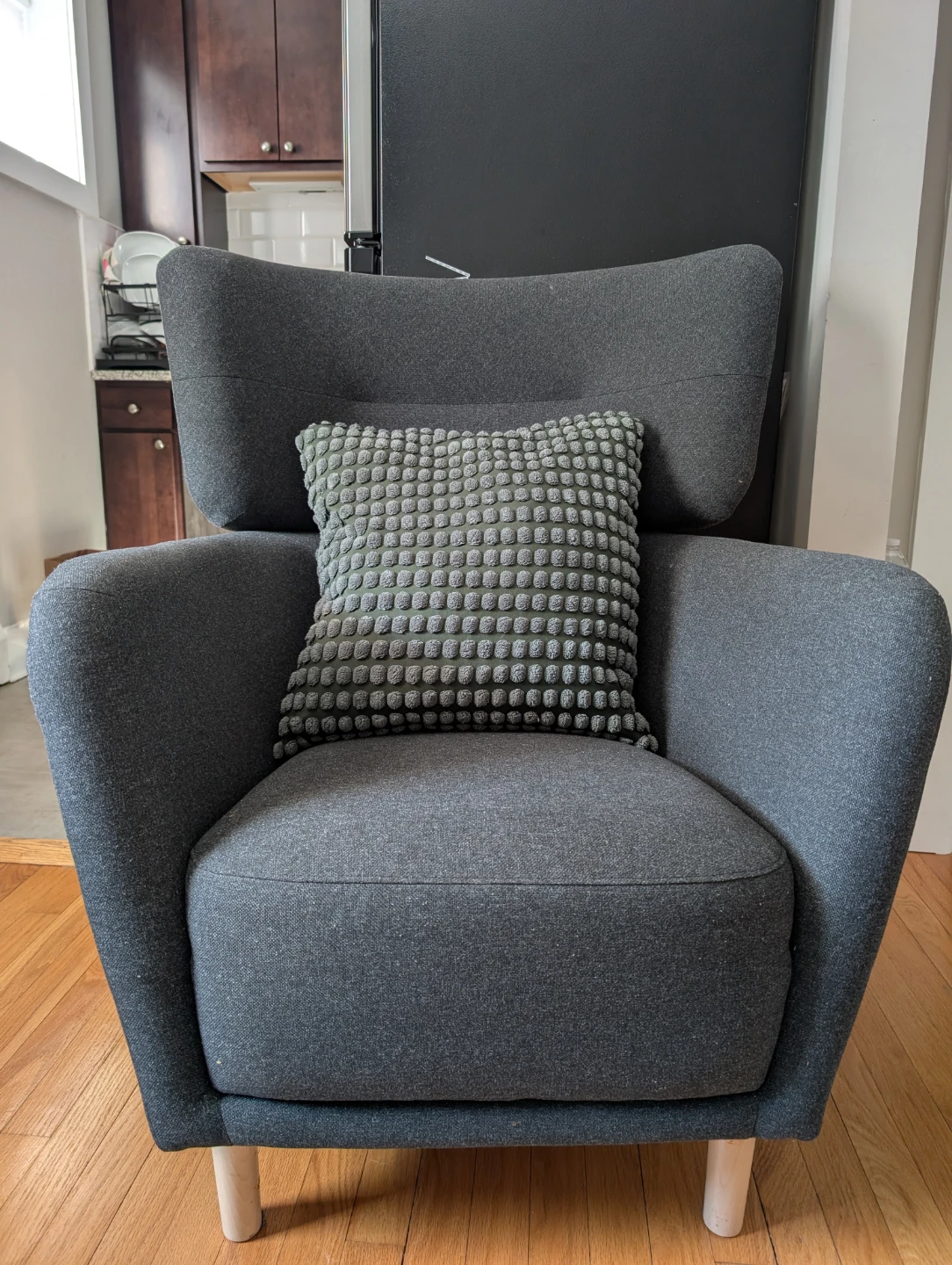 OSKARSHAMN Wing chair Black Grey