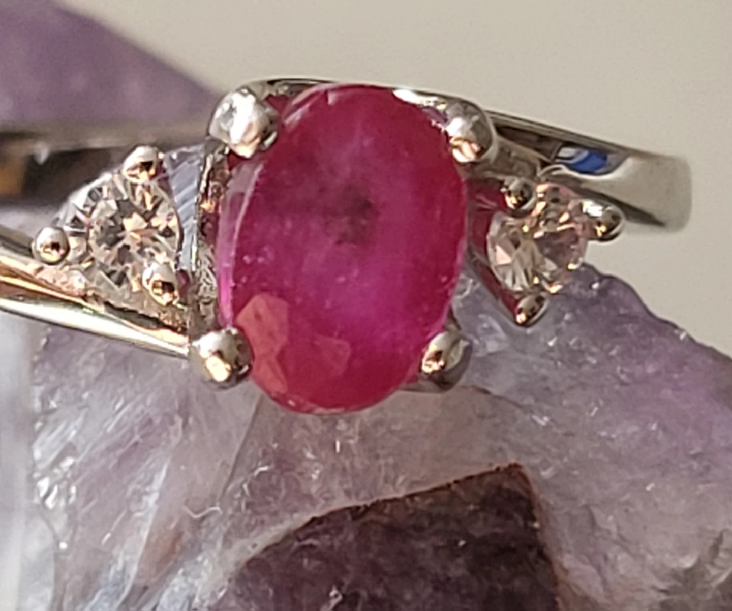 Sterling Silver Ruby and Stone Ring - photo 2